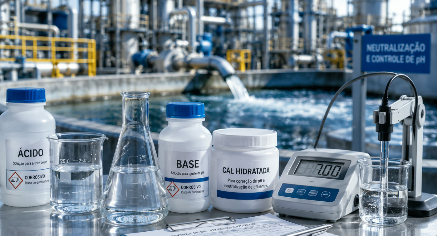 Correção de pH e neutralização industrial